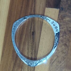 3/$30 Faith hope love 925 silver tone bangle bracelet